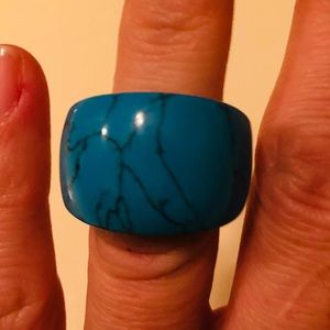 Real silver and turquoise ring size 6